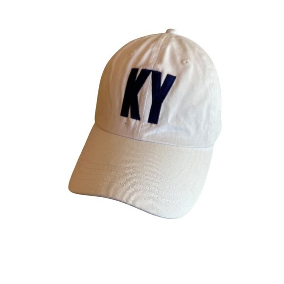 Paramounti White Cotton Adjustable Baseball Cap KY Logo Kentucky - Picture 1 of 7